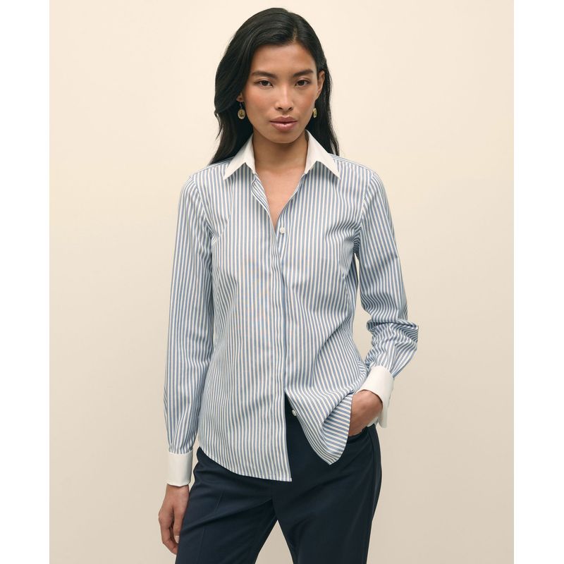 BROOKS BROTHERS - Camisa Mujer Ni Ctn Wcw Fttd Azul Brooks Brothers