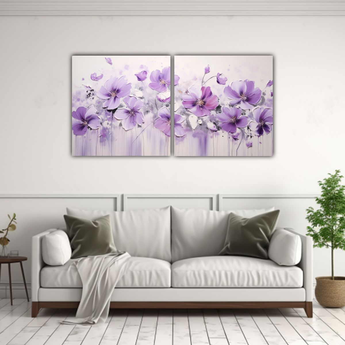 GENERICO - Cuadros Cálidos Para Salon Pintura Acrílica 140x70 Cm