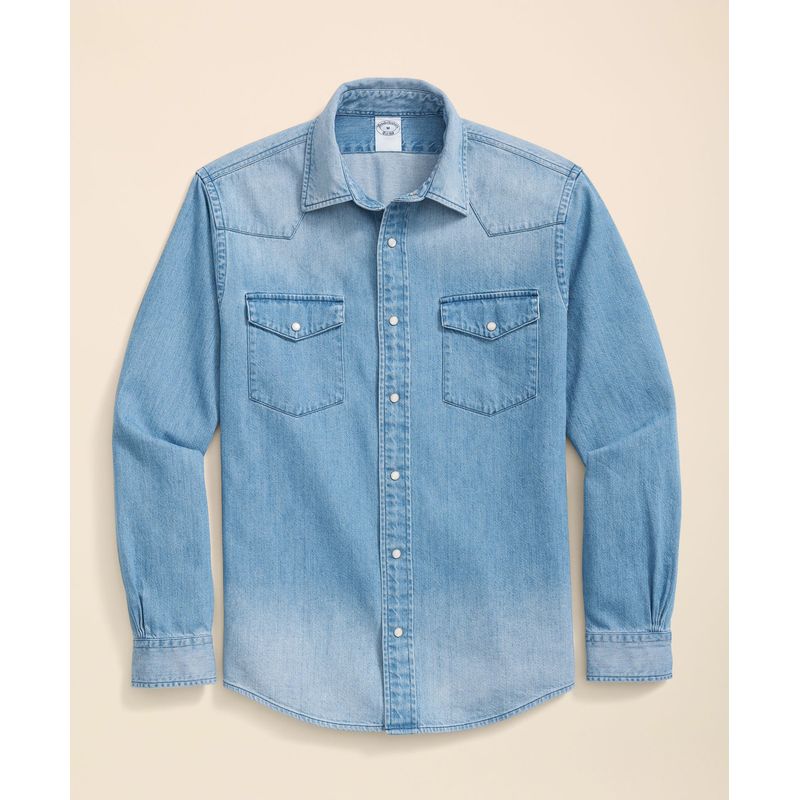 BROOKS BROTHERS - Camisa Hombre Spt Denim Western Azul Brooks Brothers
