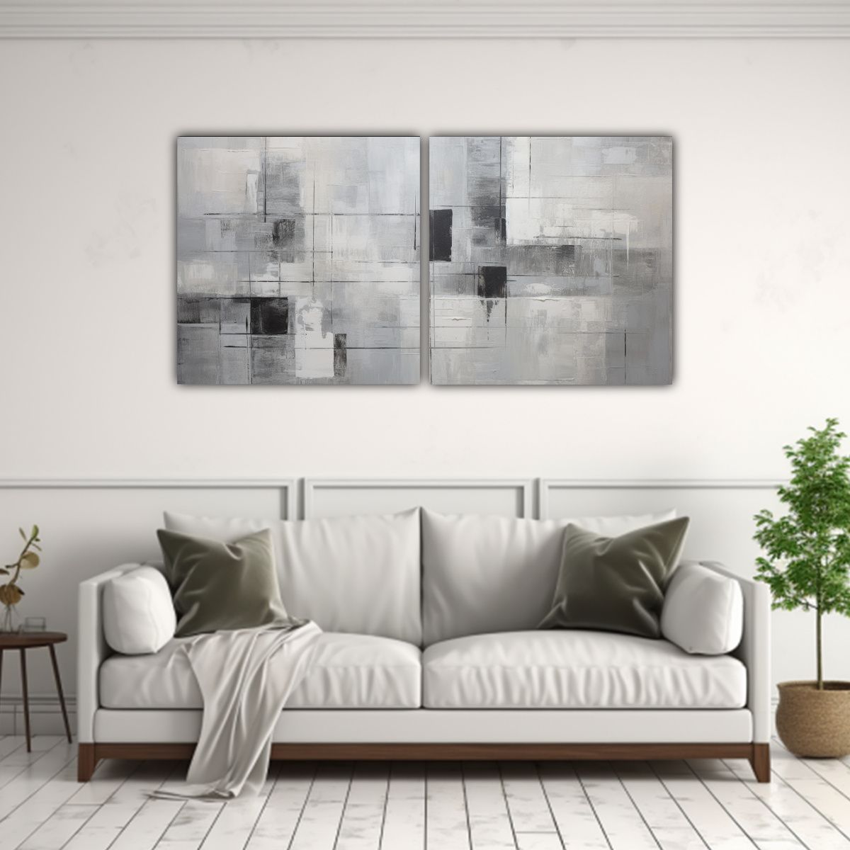 GENERICO - Conjunto 2 Cuadros Lienzo Luminosos Tonalidades 140x70 Cm