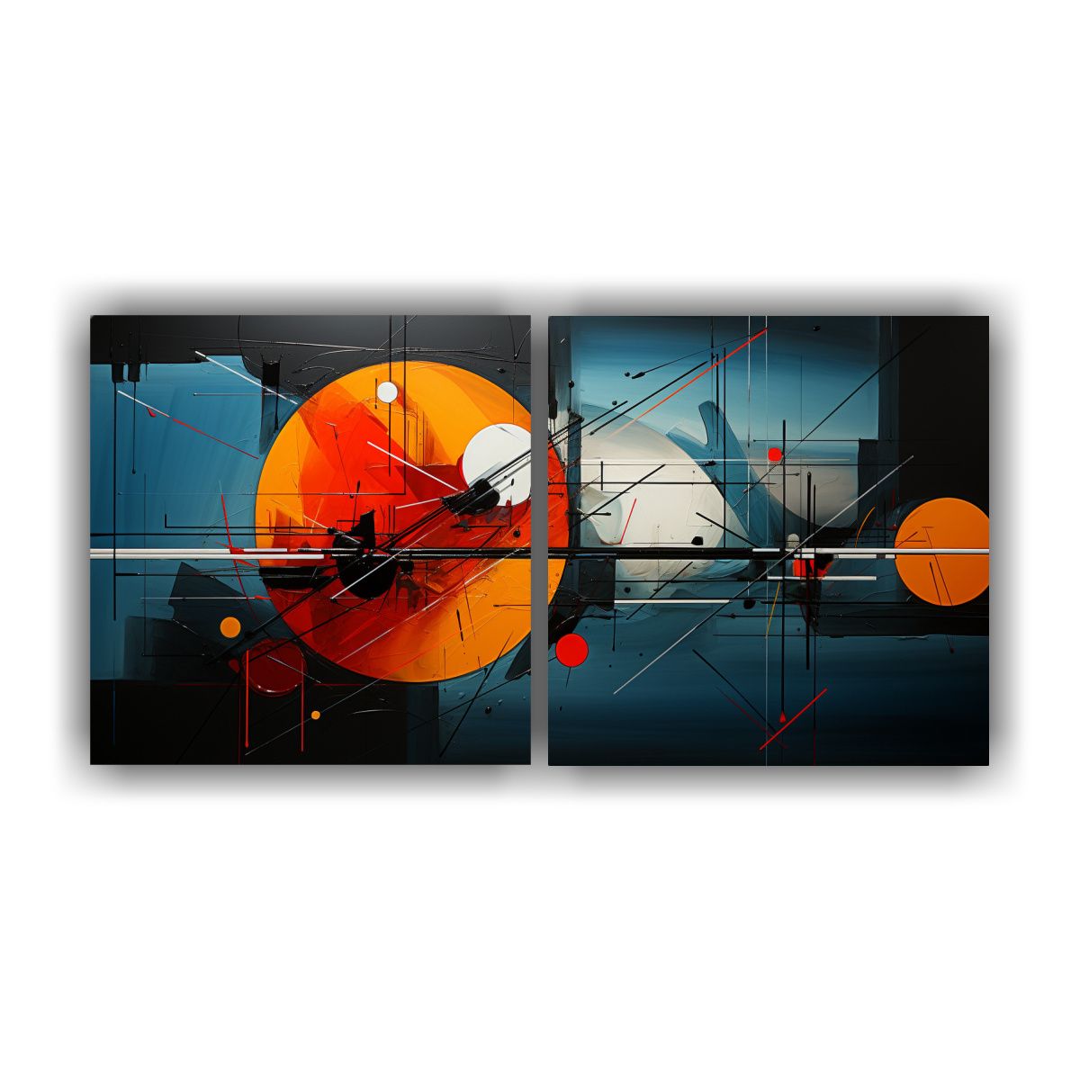 GENERICO - Pinturas Geométricas Intensas Con Diseños 140x70 Cm