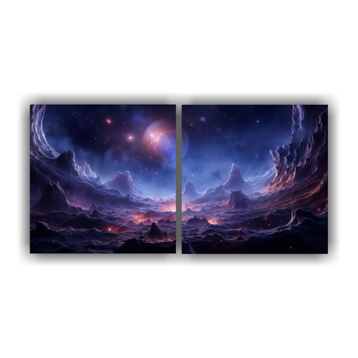 GENERICO - Cuadro Vertical Abstracto Viaje Cósmico Por 140x70 Cm