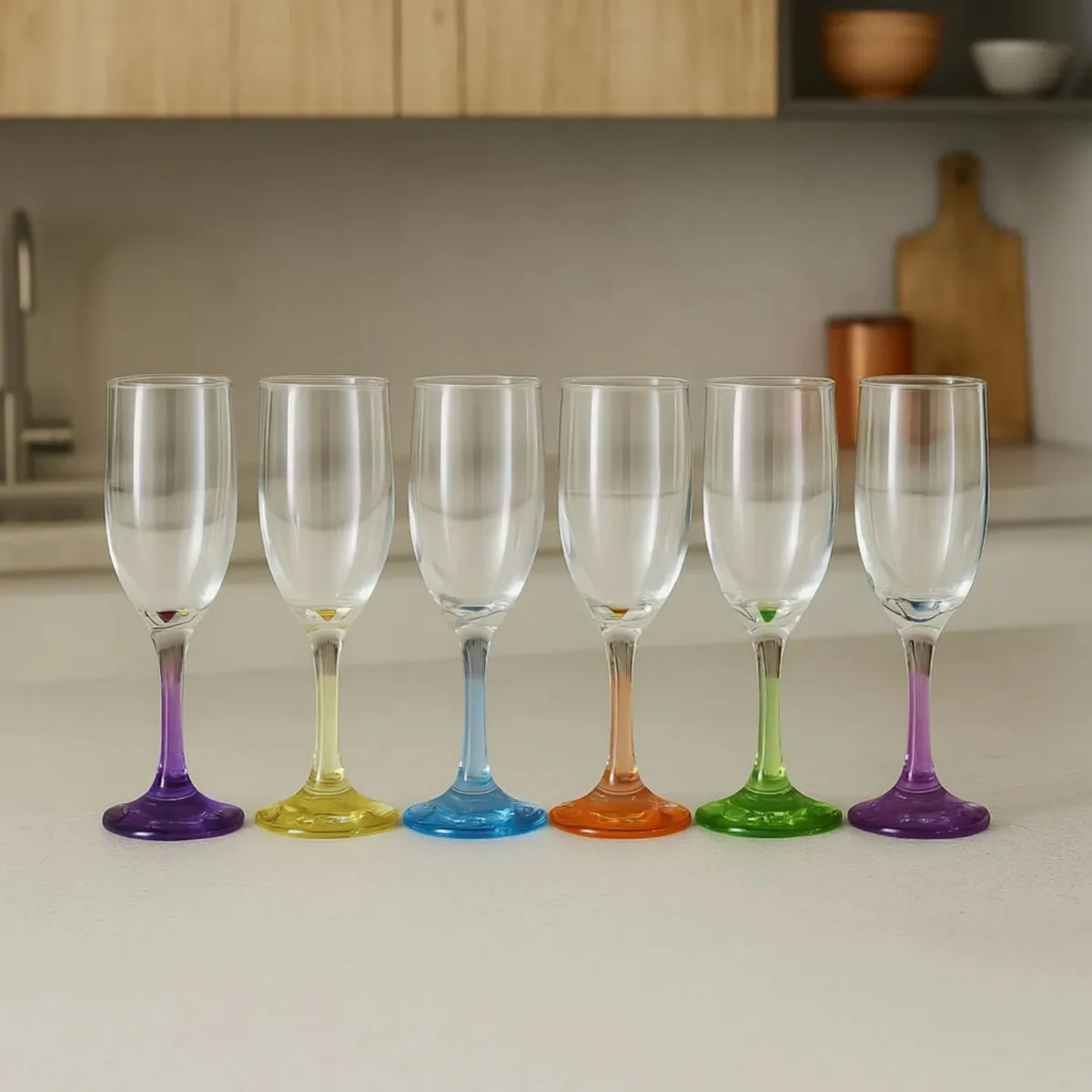 CRISTAR - Set 18 Vasos Copas Cristar Fondo Color Celebracion Fiestas