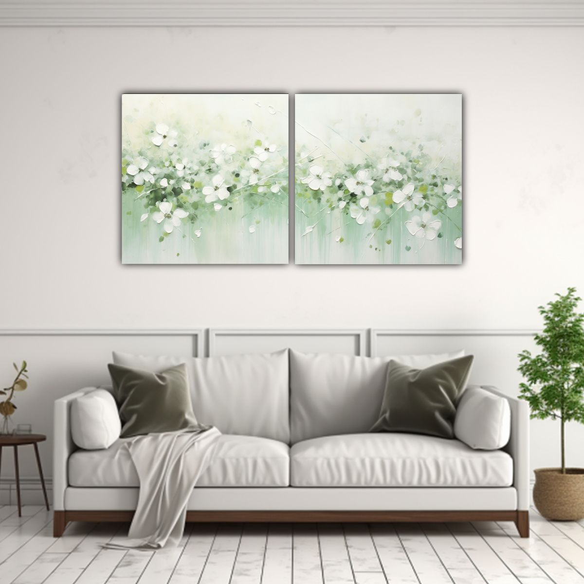 GENERICO - Pintura Acrílica Moderna En Lienzo Blanco 140x70 Cm