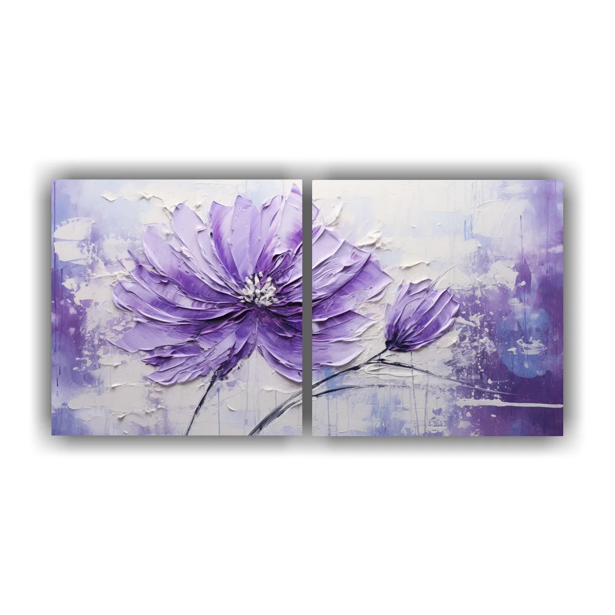 GENERICO - Flores Púrpuras En Lienzo Estilo Decorativo 140x70 Cm