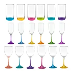 CRISTAR - Set 18 Copas Vasos Fondo Color Fiestas Celebracion