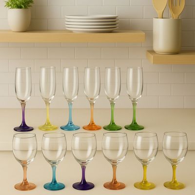 Imagen 2 del producto Set 24 Copas Vasos Fondo Color Fiestas Celebracion