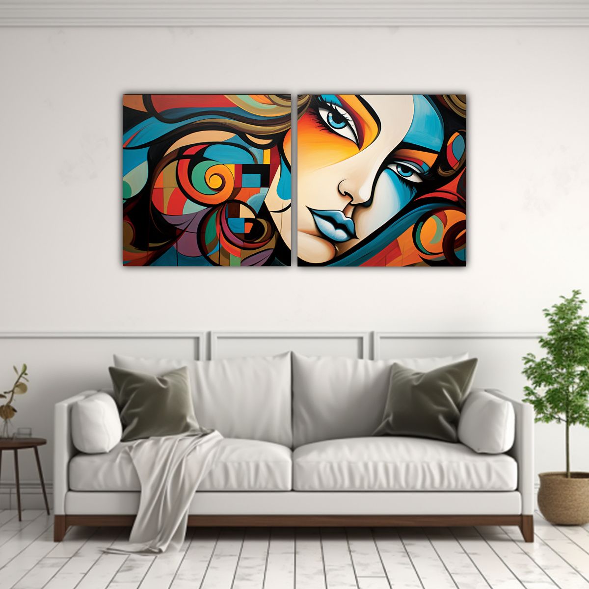 GENERICO - Cuadro De Pared Mujer Abstracta Para Decoración 140x70 Cm