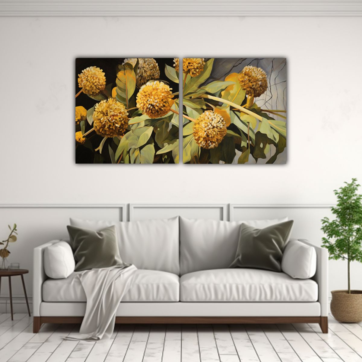 GENERICO - Pinturas Abstractas De Flores De Alcachofa De 140x70 Cm