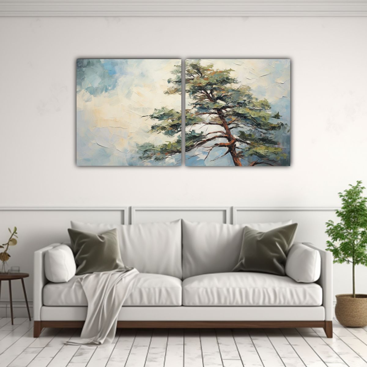 GENERICO - Conjunto De 2 Cuadros De Lienzo Rectangular Con 140x70 Cm