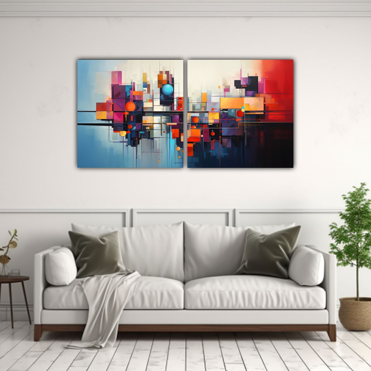 GENERICO - Set De 2 Telas En Bastidor Estilo Galería 140x70 Cm