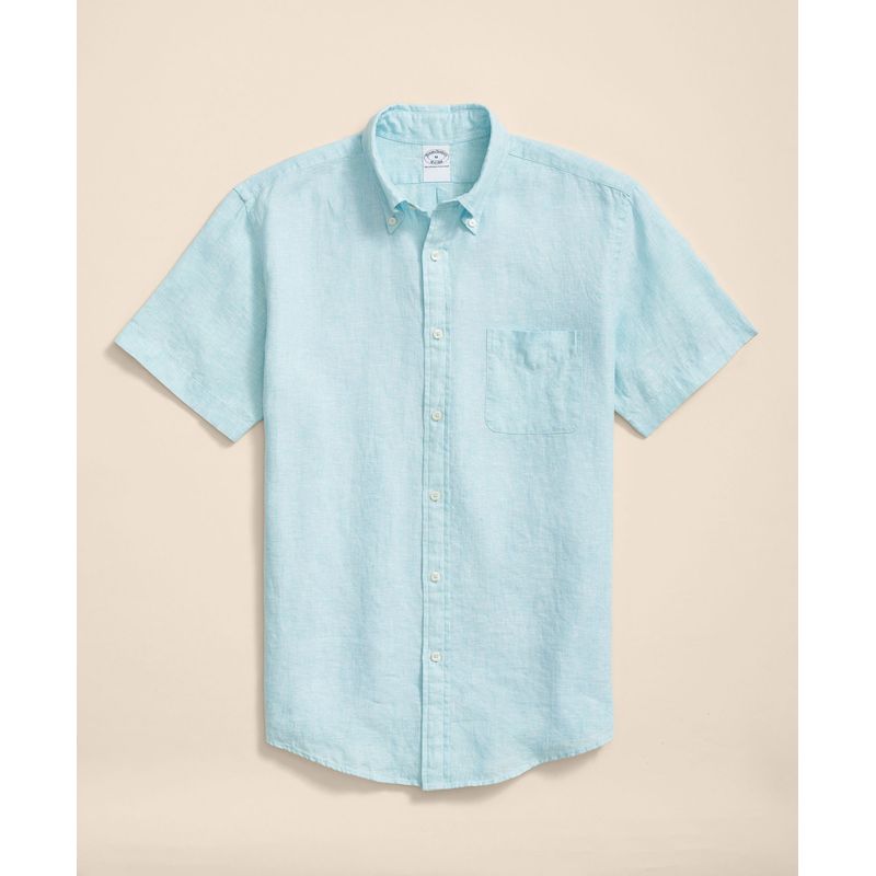 BROOKS BROTHERS - Camisa Hombre Spt Lino  Azul Brooks Brothers