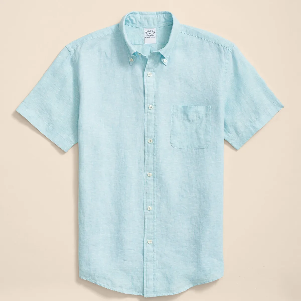 BROOKS BROTHERS - Camisa Hombre Spt Lino  Azul Brooks Brothers