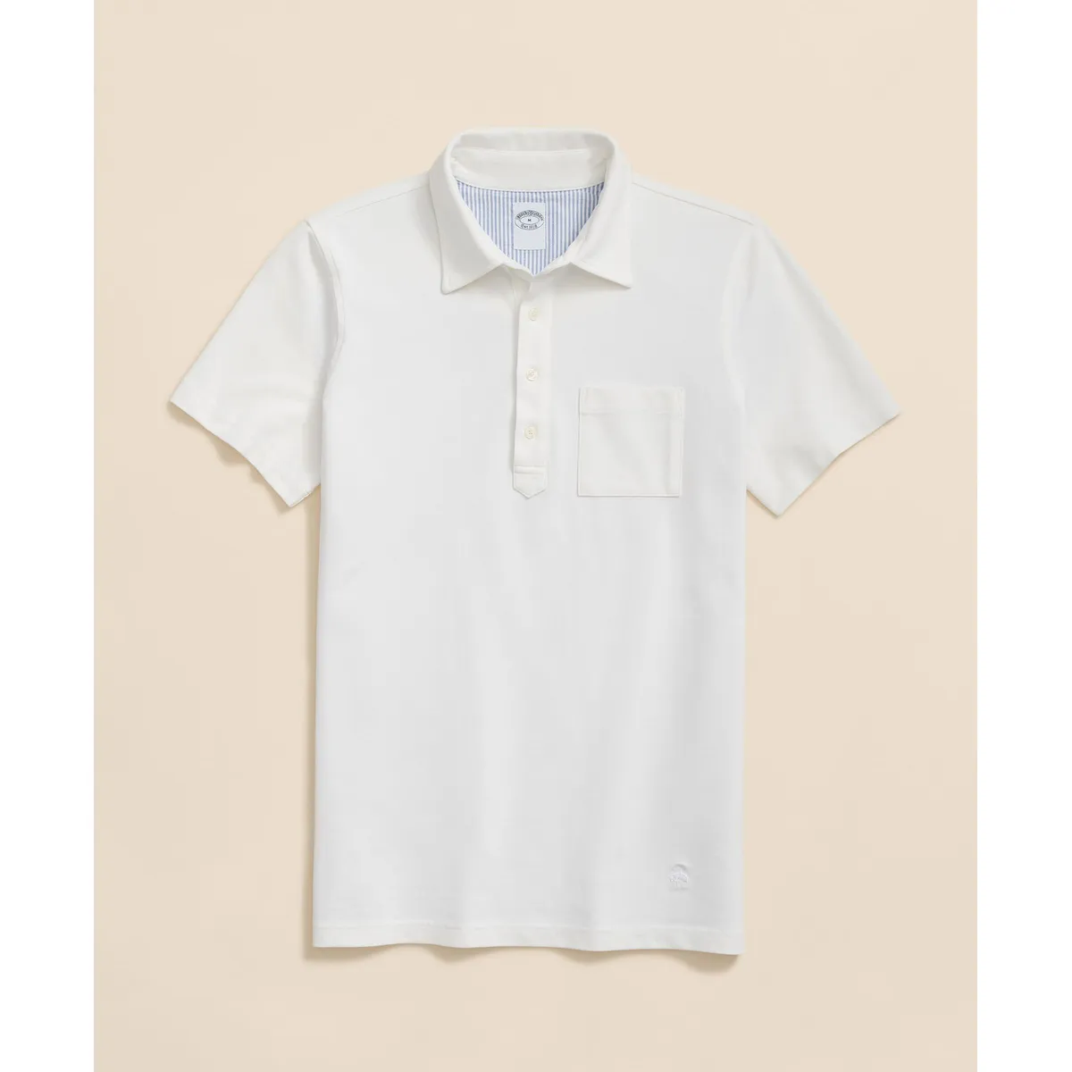 BROOKS BROTHERS - Polera Hombre Garment Dyed Pique Polo Blanco Brooks Brothers