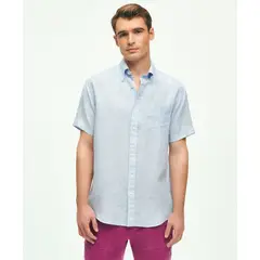BROOKS BROTHERS - Camisa Hombre Spt Lino Azul