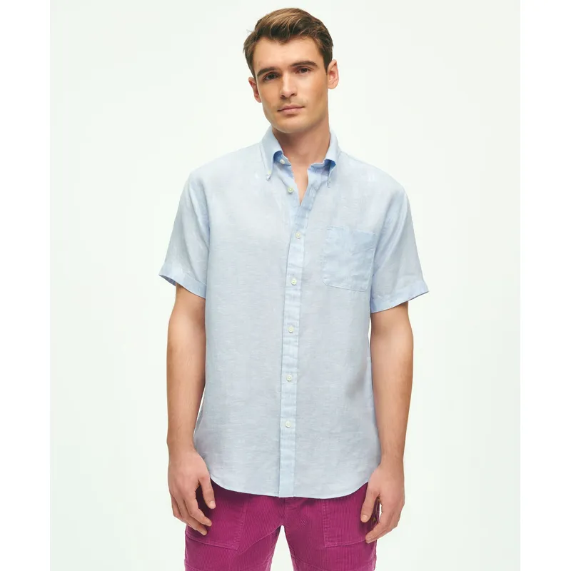 BROOKS BROTHERS - Camisa Hombre Spt Lino  Azul Brooks Brothers