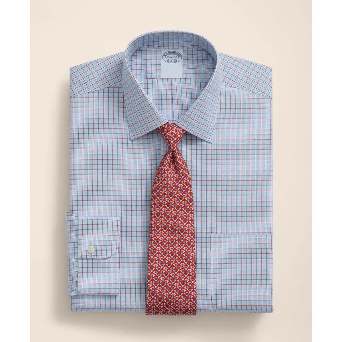 BROOKS BROTHERS - Camisa Hombre Sppt Chk- Feb Azul Brooks Brothers