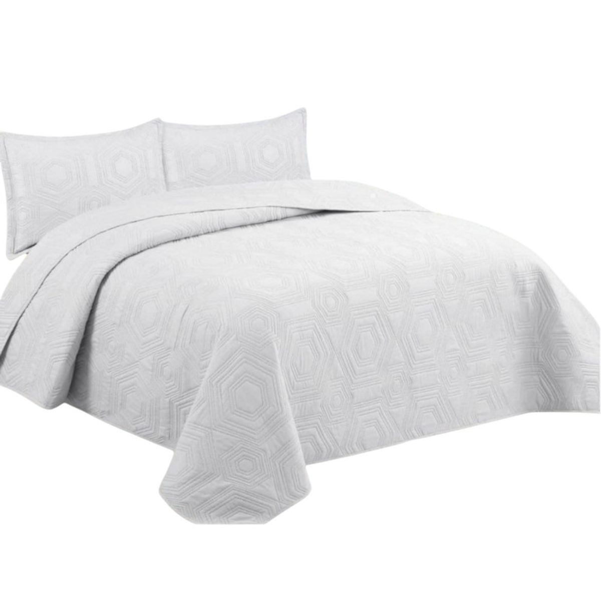 GENERICO - Cobertor Quilt De Verano Cubrecama 15 Plazas Colcha 180x230cm GS Blanco