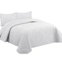 GENERICO - Cobertor Quilt De Verano Cubrecama 2 Plazas Colcha 230x250cm GS Blanco