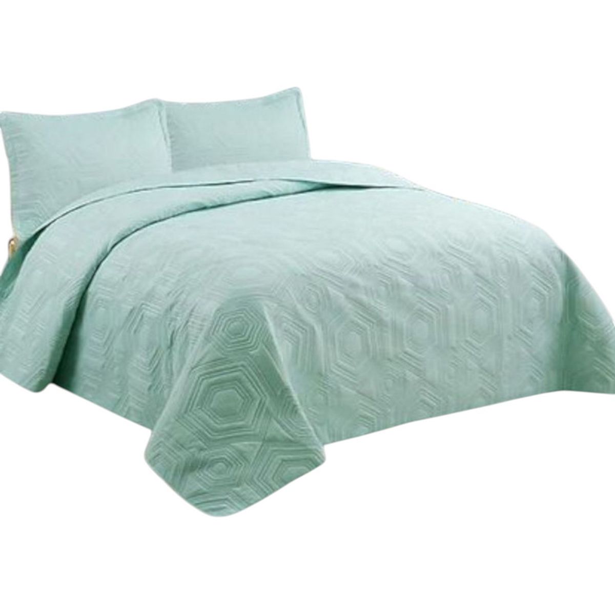 GENERICO - Cobertor Quilt De Verano Cubrecama 2 Plazas Colcha 230x250cm GS Menta