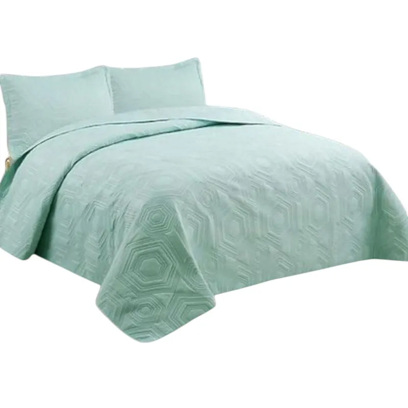 GENERICO - Cobertor Quilt De Verano Cubrecama 2 Plazas Colcha 230x250cm GS Menta