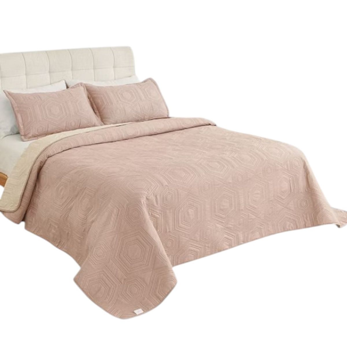 GENERICO - Cobertor Quilt De Verano Cubrecama 2 Plazas Colcha 230x250cm GS Beige