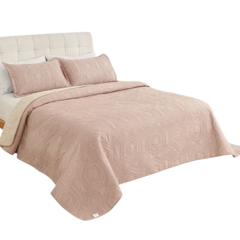 GENERICO - Cobertor Quilt De Verano Cubrecama 2 Plazas Colcha 230x250cm GS Beige