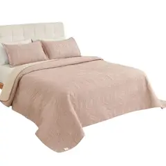 GENERICO - Cobertor Quilt De Verano Cubrecama 2 Plazas Colcha 230x250cm GS Beige