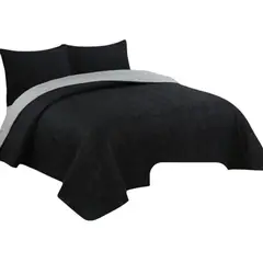 GENERICO - Cobertor Quilt De Verano Cubrecama 2 Plazas Colcha 230x250cm GS Negro