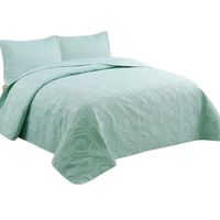 Cobertor Quilt De Verano Cubrecama King Colcha 250x270cm GS Menta