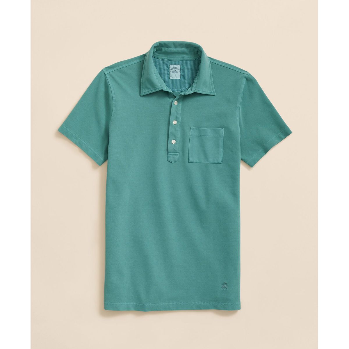 BROOKS BROTHERS - Polera Hombre Garment Dyed Pique Polo Verde Brooks Brothers