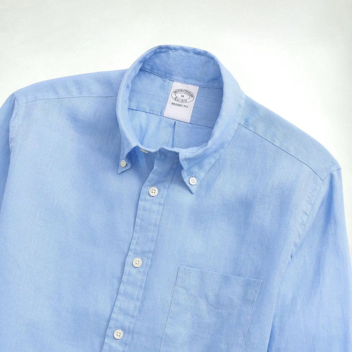BROOKS BROTHERS - Camisa Hombre Spt Lino  Azul Brooks Brothers