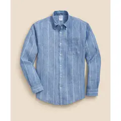 BROOKS BROTHERS - Camisa Hombre Spt Lino Novelty Azul