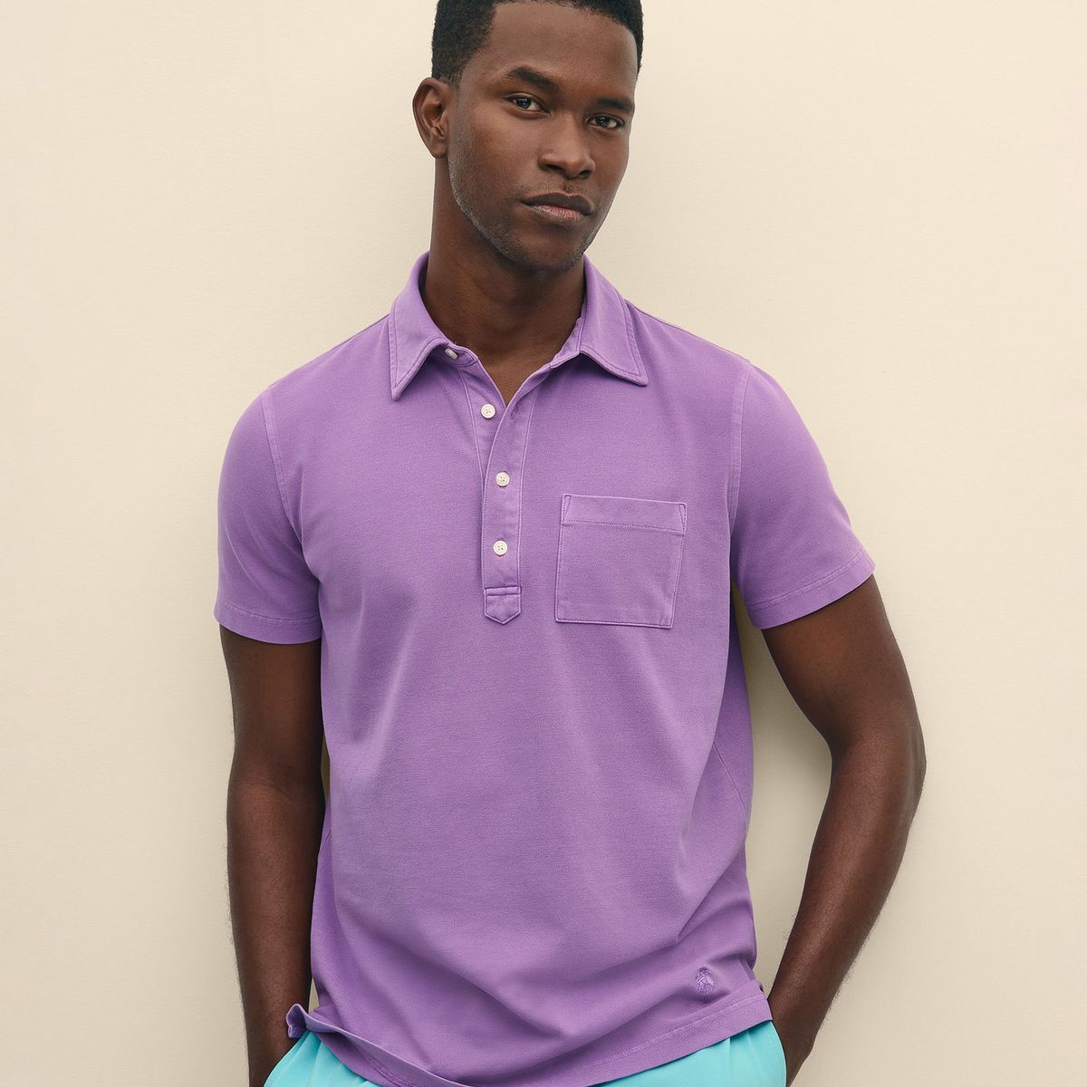 BROOKS BROTHERS - Polera Hombre Garment Dyed Pique Polo Morado Brooks Brothers