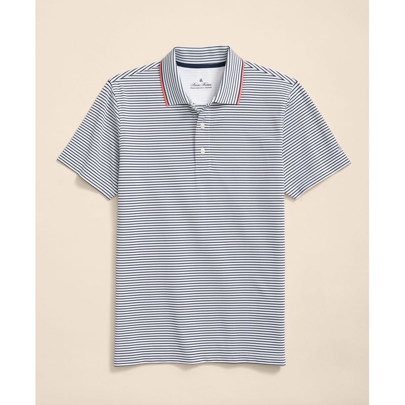 BROOKS BROTHERS - Polera Hombre Perf Novelty Collar Polo Blanco Brooks Brothers