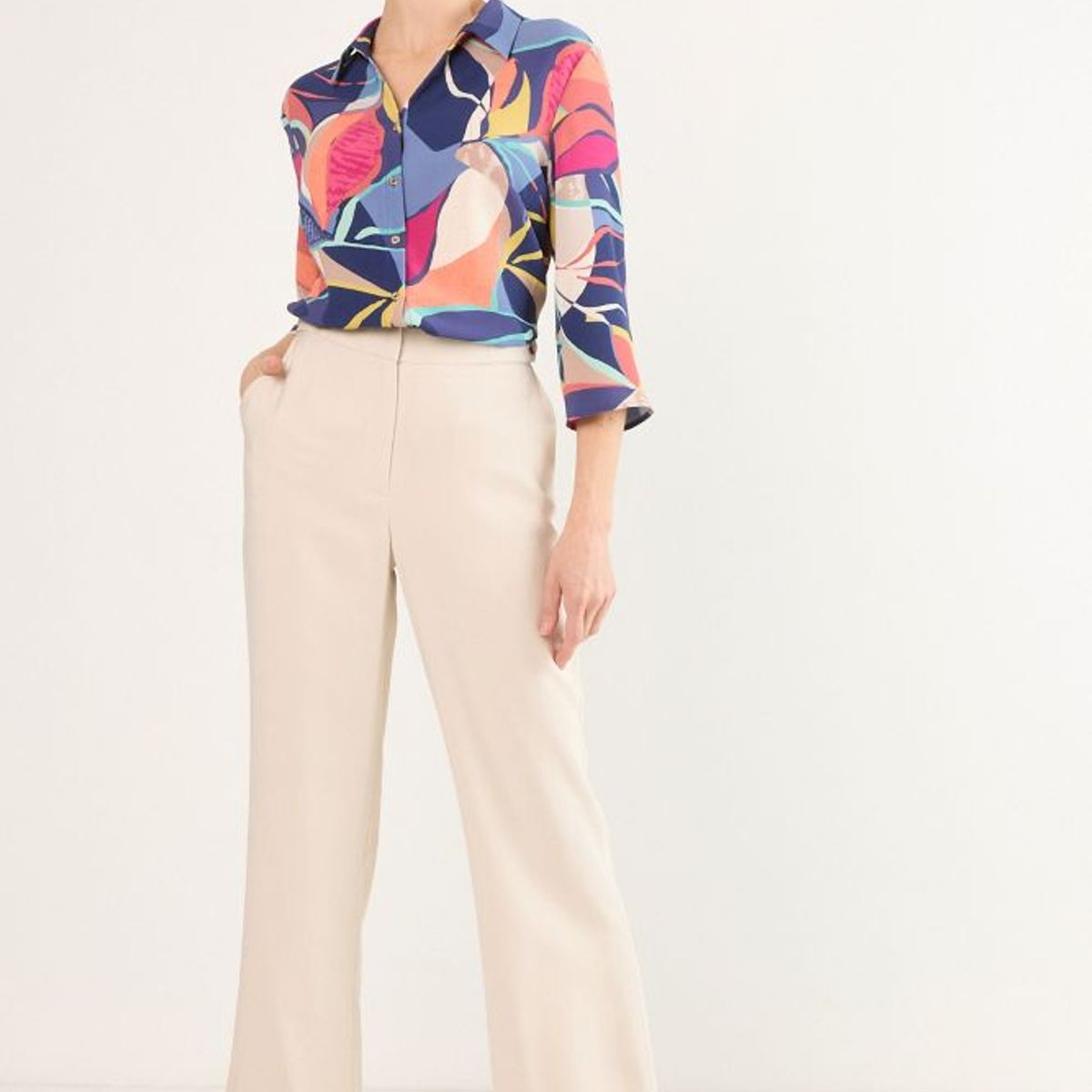 MA GRIFFE - Pantalon Mujer Beige Magriffe