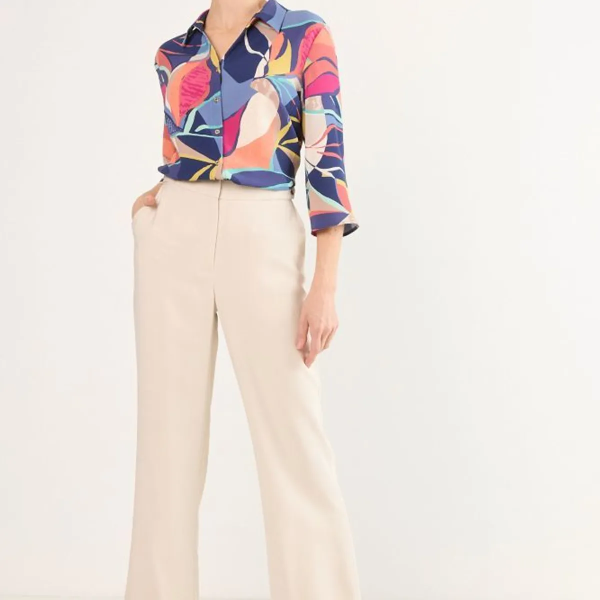 MA GRIFFE - Pantalon Mujer Beige Magriffe