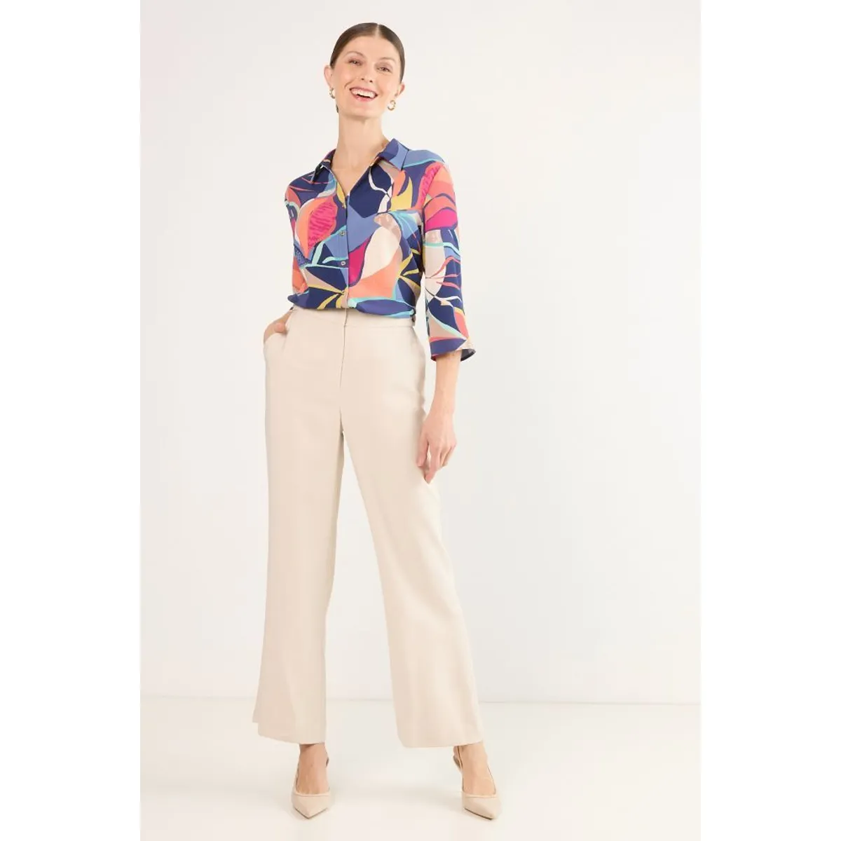 MA GRIFFE - Pantalon Mujer Beige Magriffe