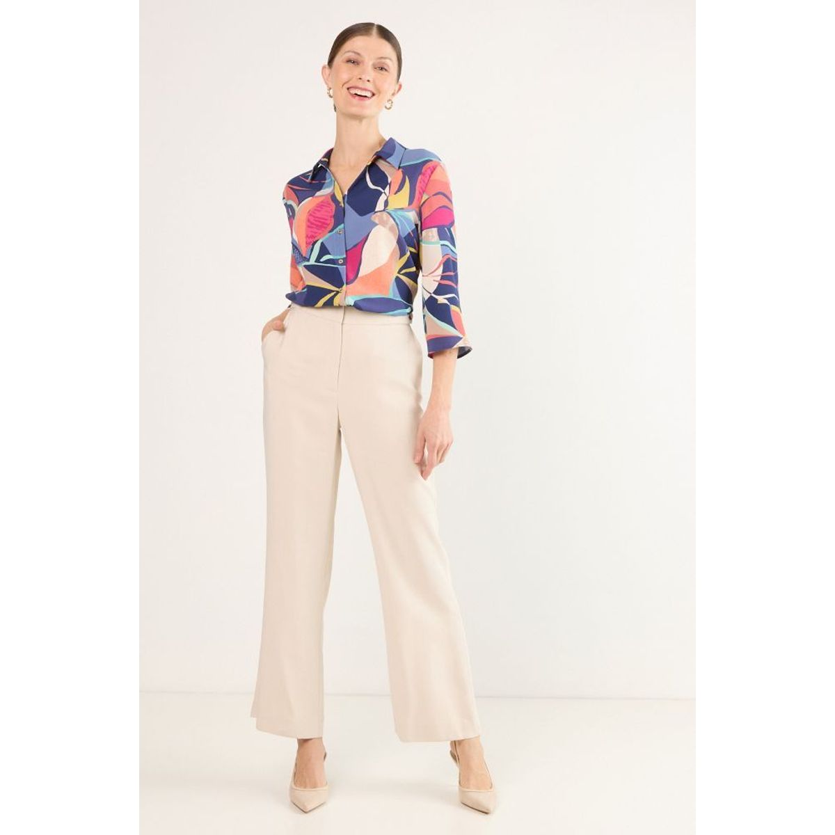 MA GRIFFE - Pantalon Mujer Beige Magriffe