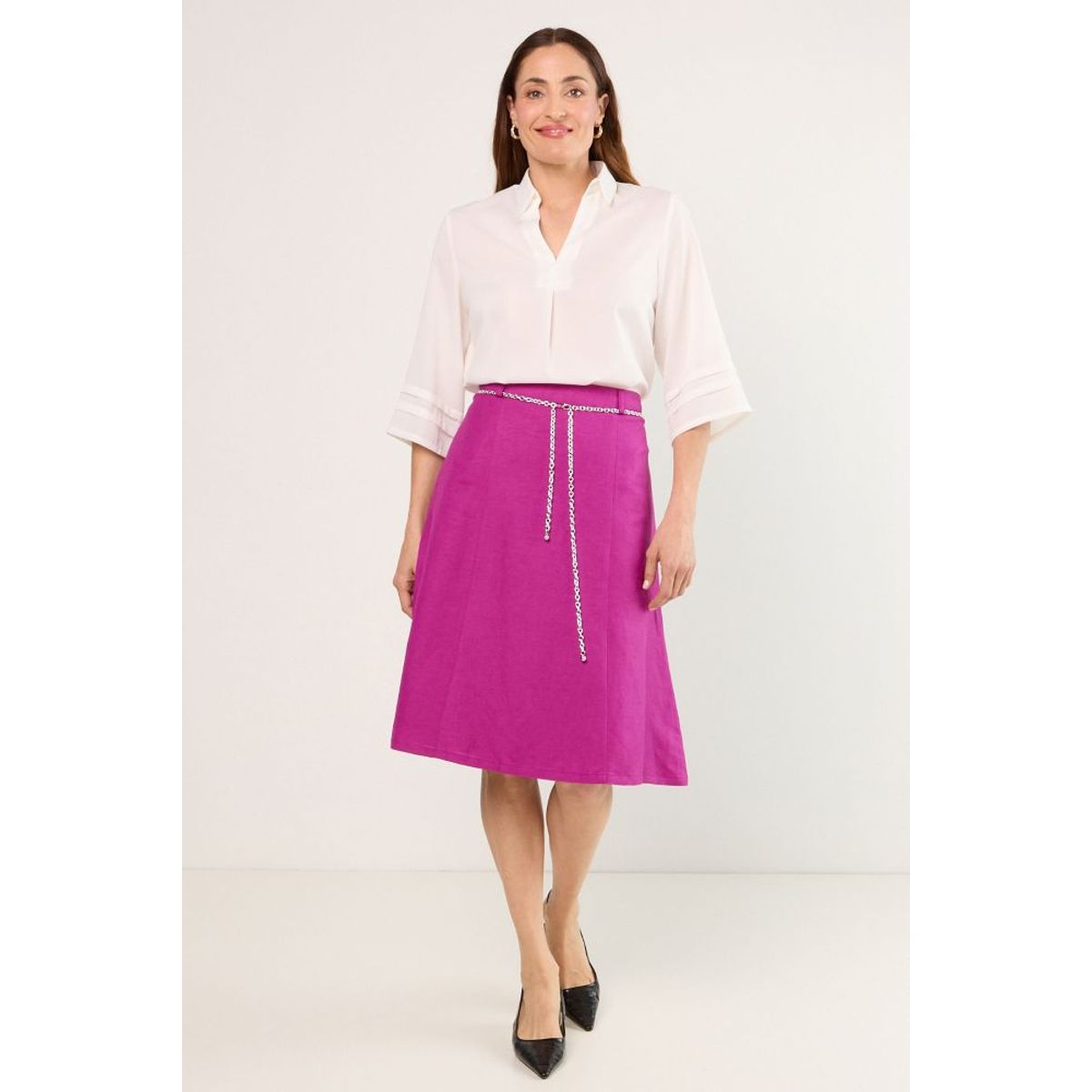 MA GRIFFE - Falda Larga Mujer Violeta Magriffe