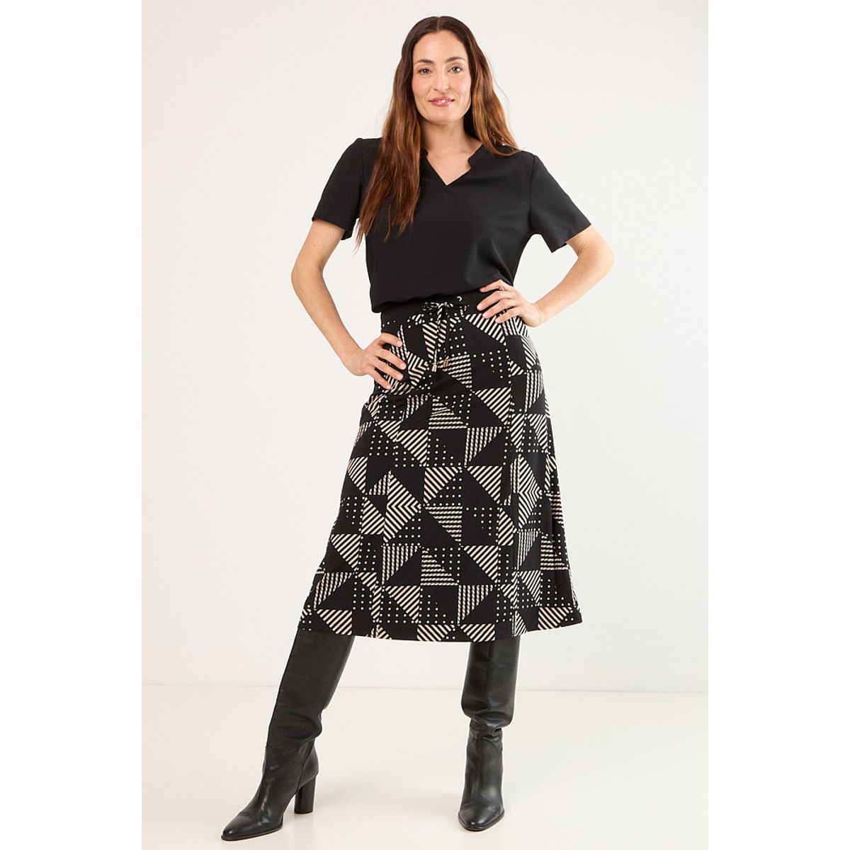 MA GRIFFE - Falda Larga Mujer Negro Magriffe