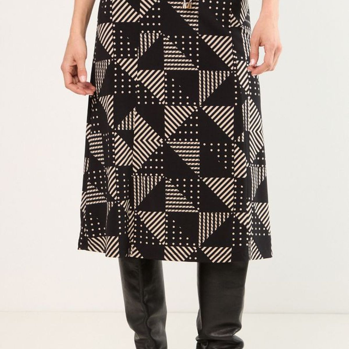 MA GRIFFE - Falda Larga Mujer Negro Magriffe