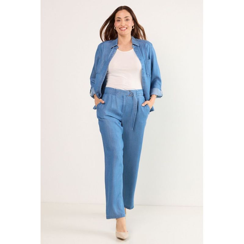 MA GRIFFE - Pantalon Mujer Azul Magriffe