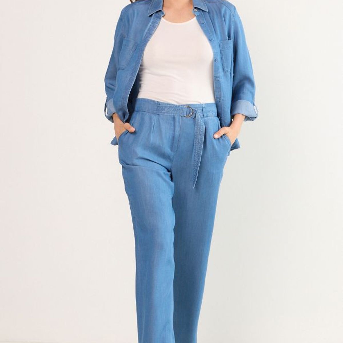 MA GRIFFE - Pantalon Mujer Azul Magriffe