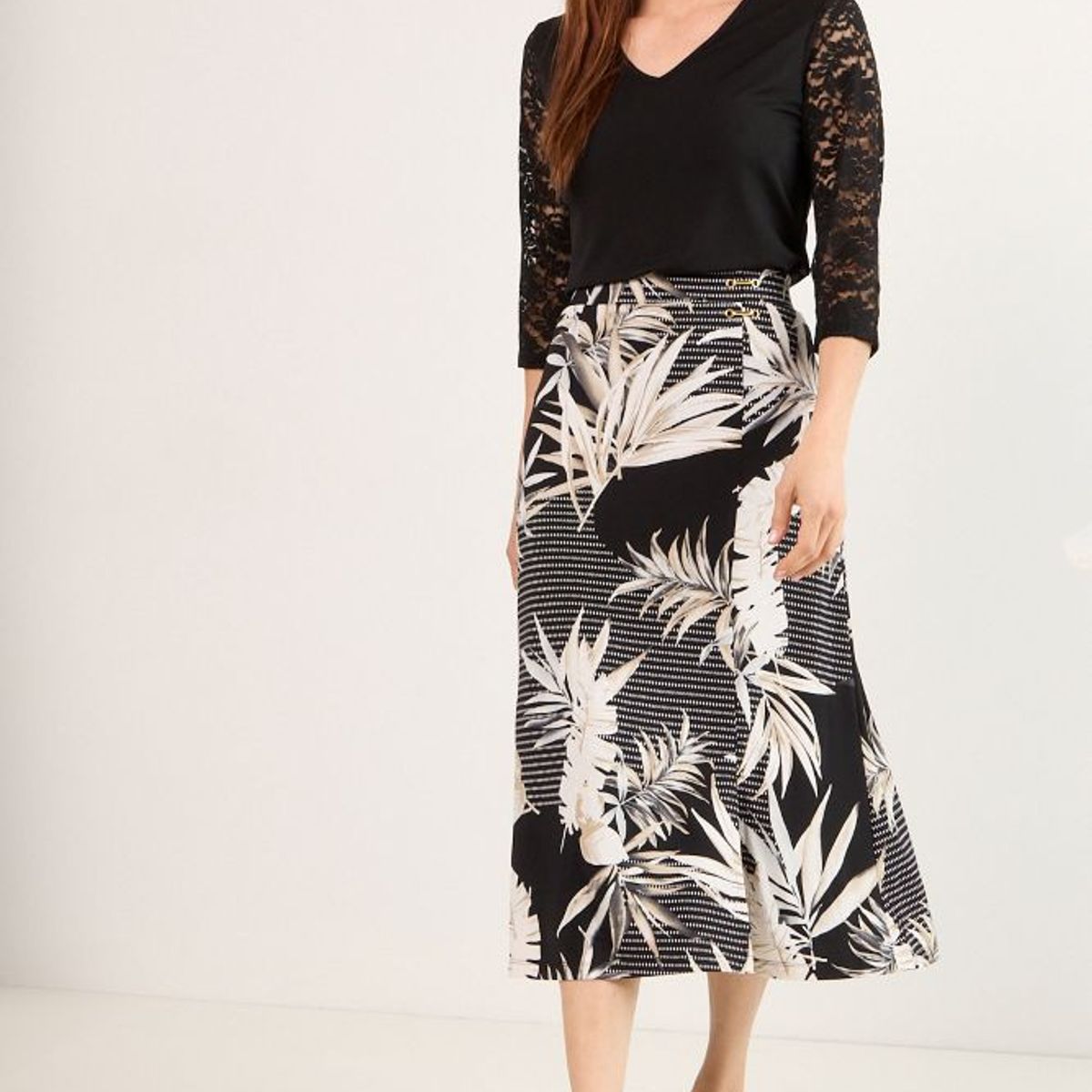 MA GRIFFE - Falda Larga Mujer Negro Magriffe