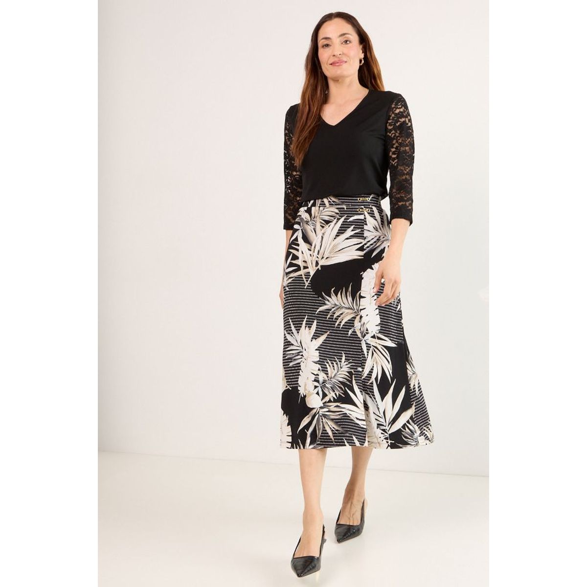 MA GRIFFE - Falda Larga Mujer Negro Magriffe