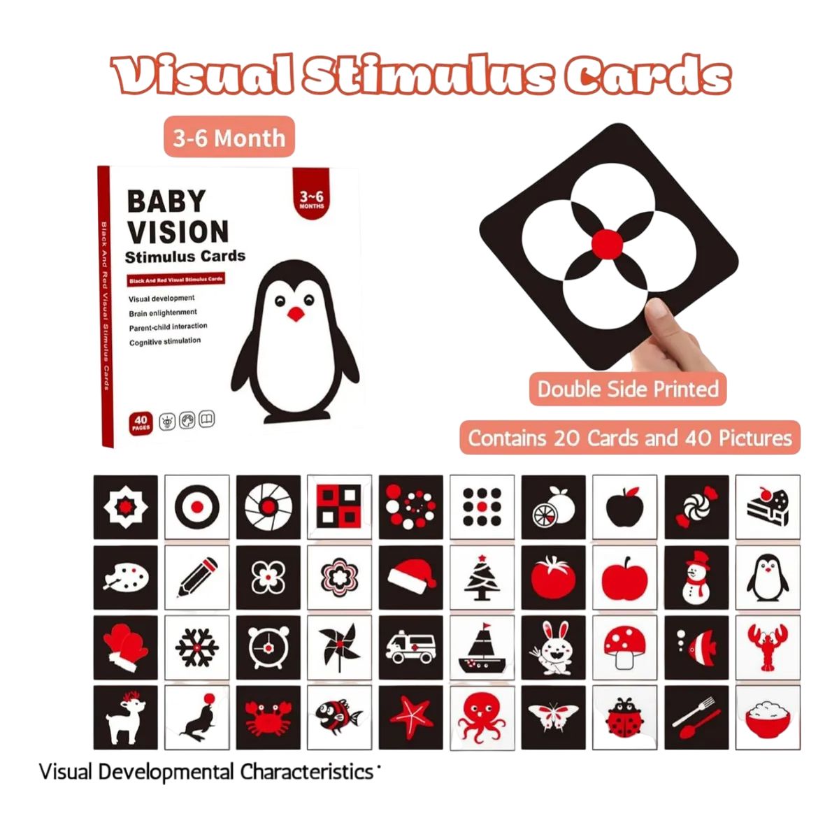 GENERICO - Tarjeta Estimulación Visual Bebés 3-6 Mes