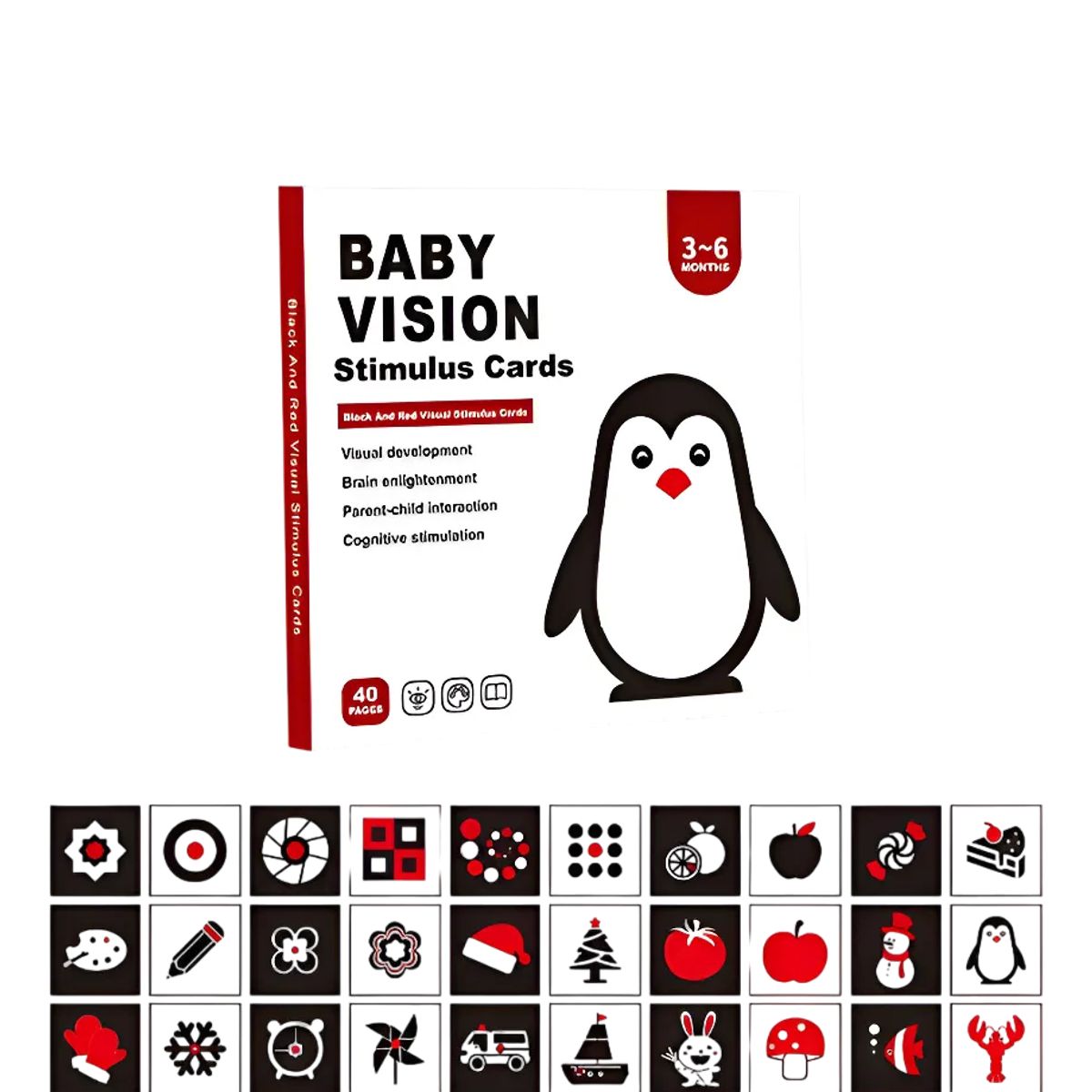 GENERICO - Tarjeta Estimulación Visual Bebés 3-6 Mes