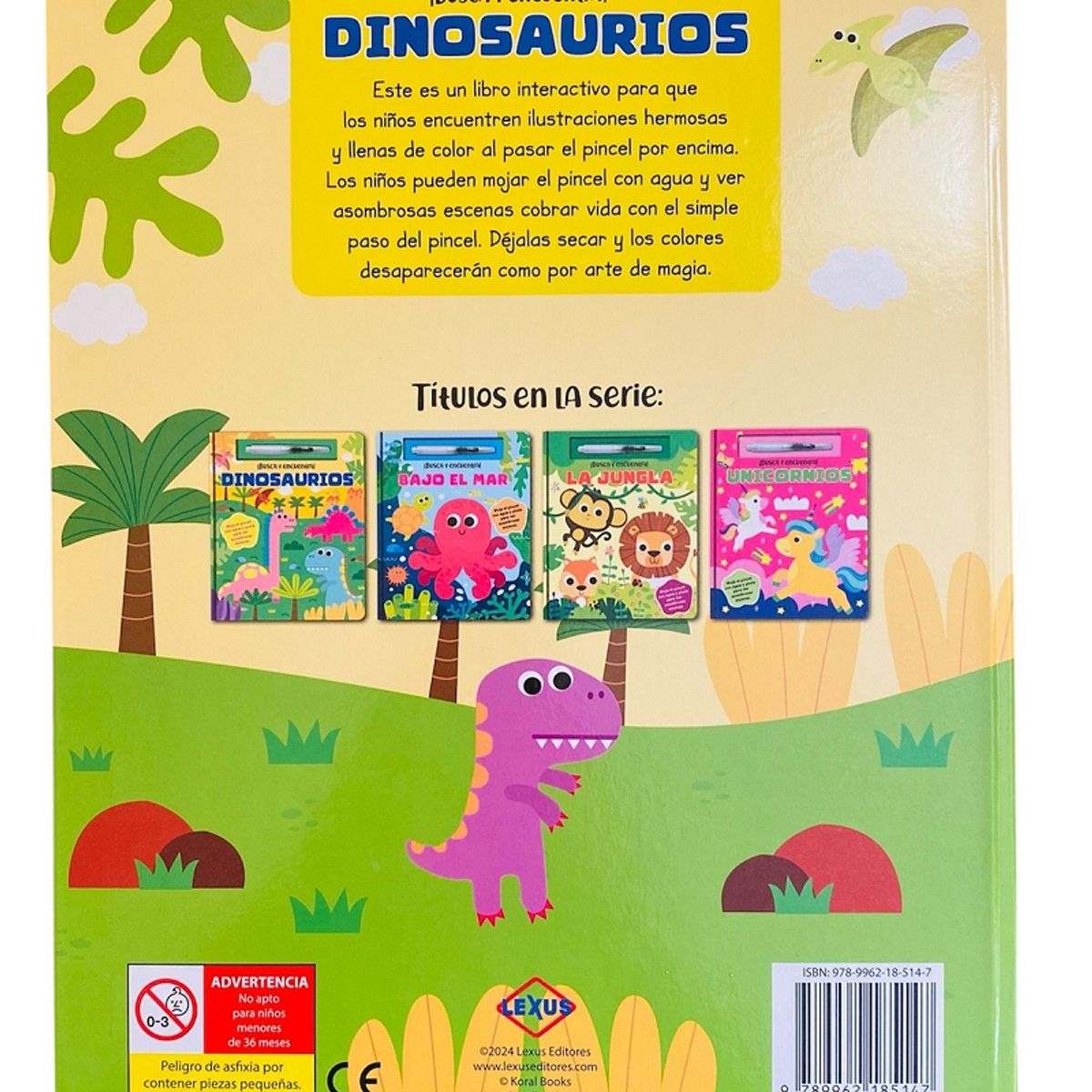 LEXUS - Libro Dinosaurios Con Pincel - Busca Y Encuentra - Lexus - nuevo
