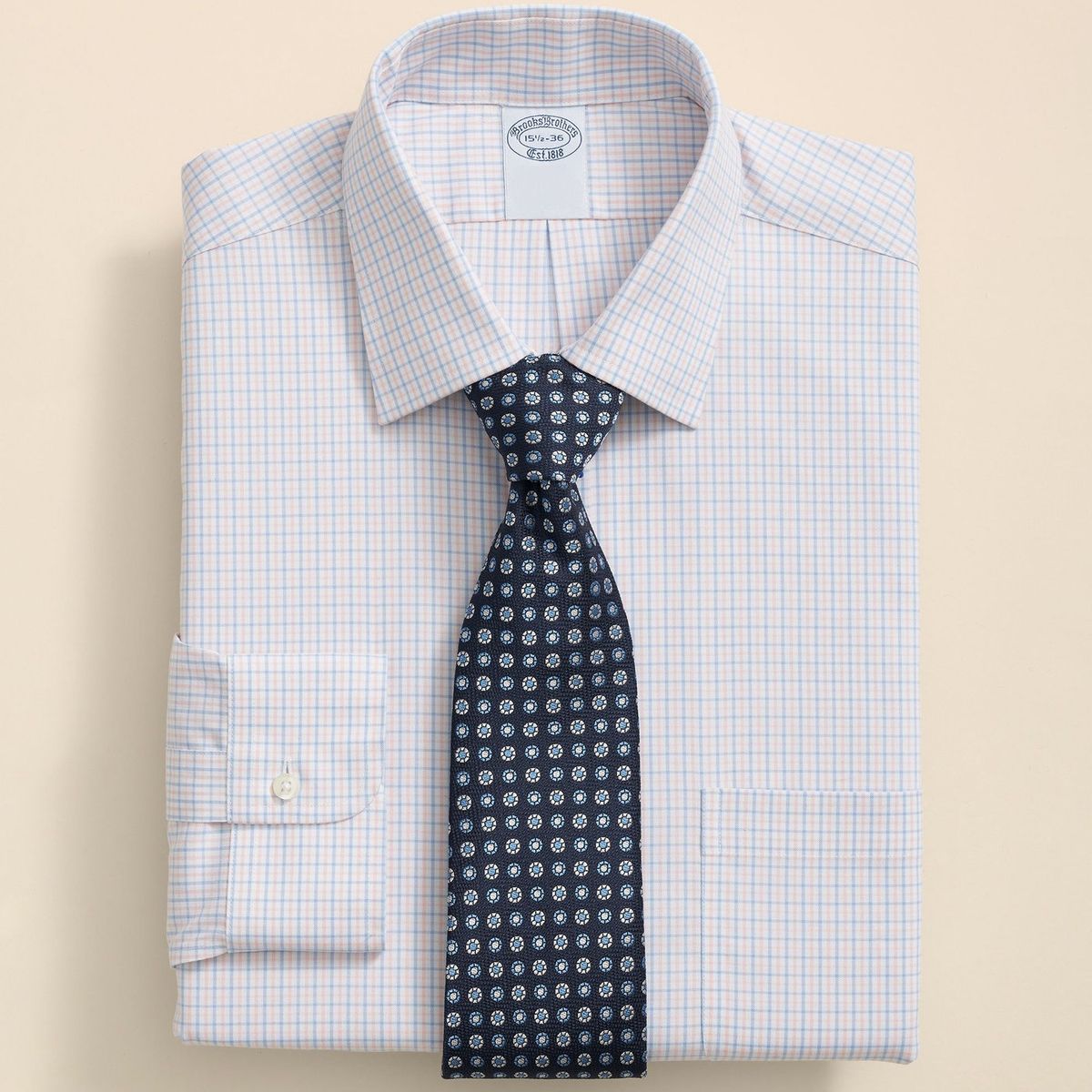 BROOKS BROTHERS - Camisa Hombre Sppt Chk- June Naranja Brooks Brothers